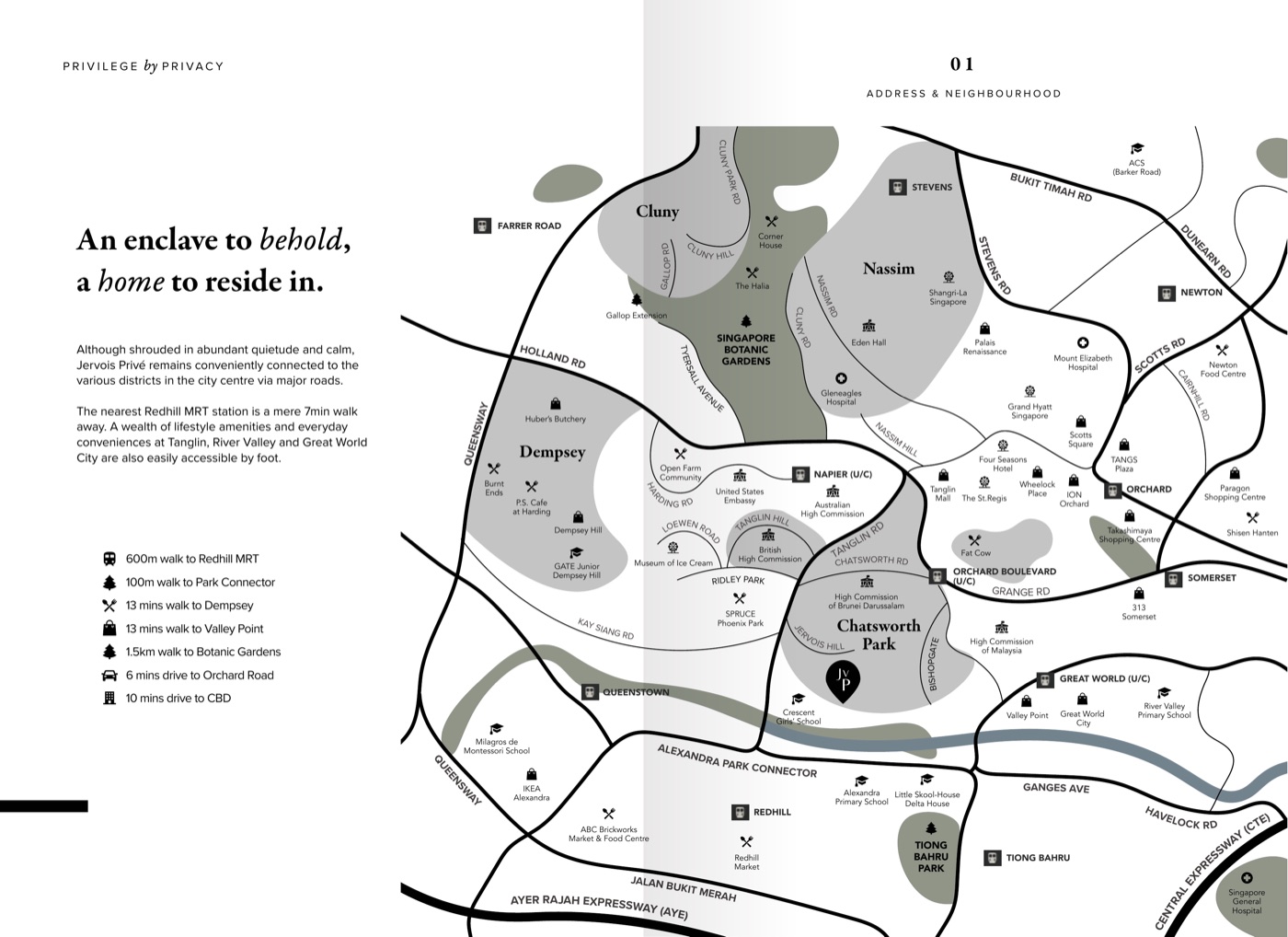 Jervois Privé location map
